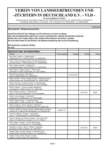 verein von landseerfreunden und -züchtern in deutschland ev - vld