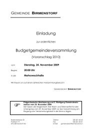 Einladung 2009-11-24 - Gemeinde Birmenstorf