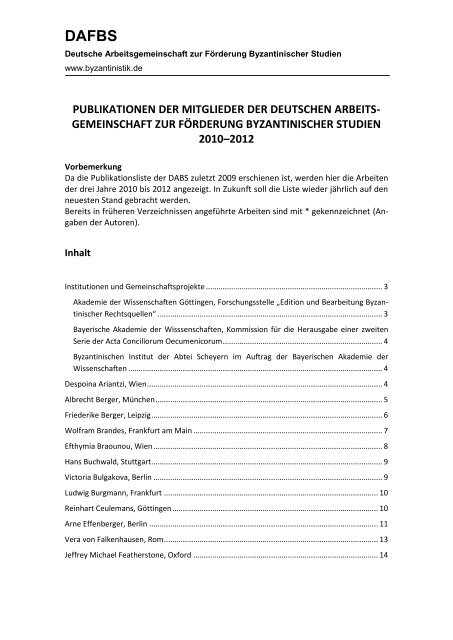 Verzeichnis 2010 12 Deutsche Arbeitsgemeinschaft Zur Forderung