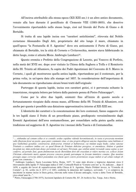 sant'agostino alla fontanella - Società Tarquiniese Arte e Storia