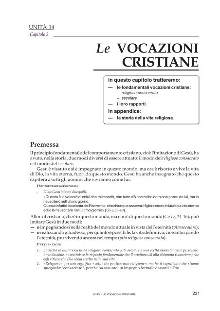 Le VOCAZIONI CRISTIANE - Didaskaleion