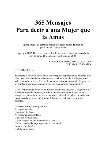 365 Mensajes Para Decir A Una Mujer Que La Amas Ampi - 