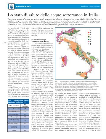 Lo stato di salute delle acque sotterranee in Italia - Arpa