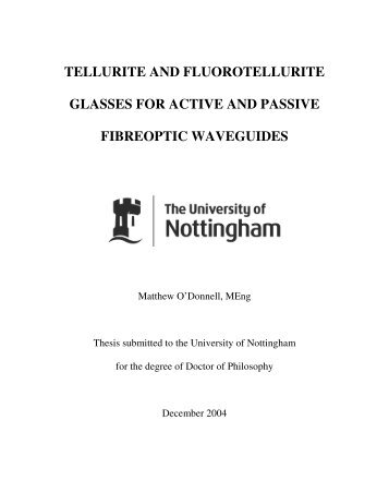 Tellurite And Fluorotellurite Glasses For Active And Passive