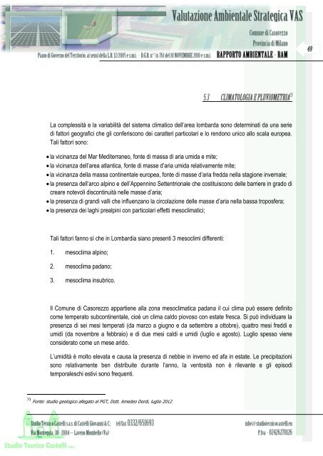 Rapporto Ambientale - Parte 1