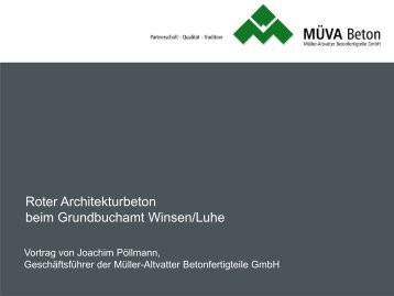 Roter Architekturbeton - Müller-Altvatter Betonfertigteile GmbH