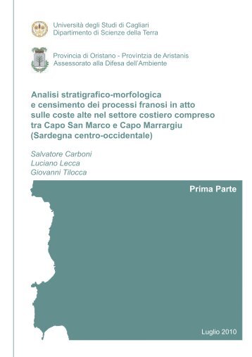 Studio I Parte - Provincia di Oristano