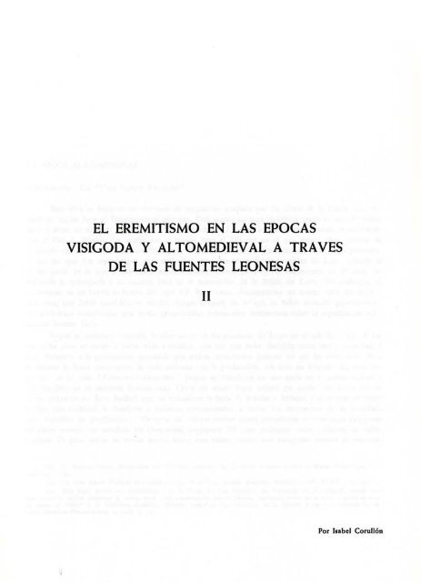 El eremitismo en las épocas visigoda y altomedieval a través de las ...