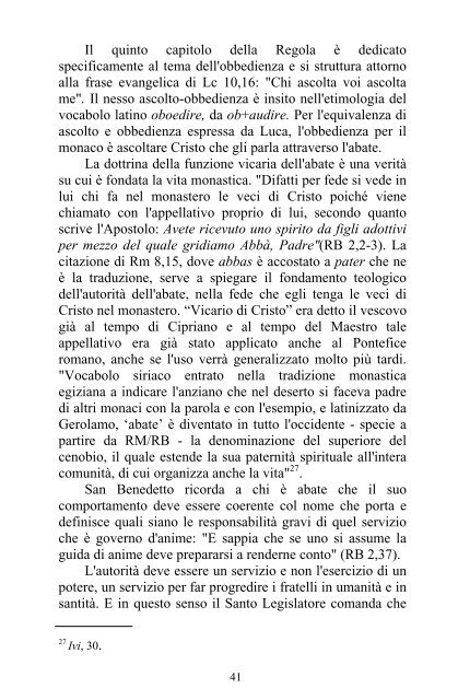 9 Una Regola obbediente al Vangelo. Gli aspetti dell'obbedienza e ...