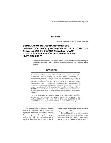 comparación del ultramicrométodo inmunocitoquímico