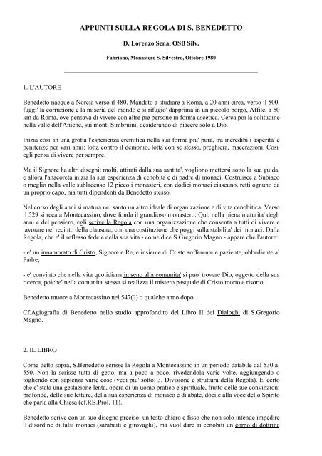 Regola di San Benedetto-Appunti.pdf - Testi Elettronici