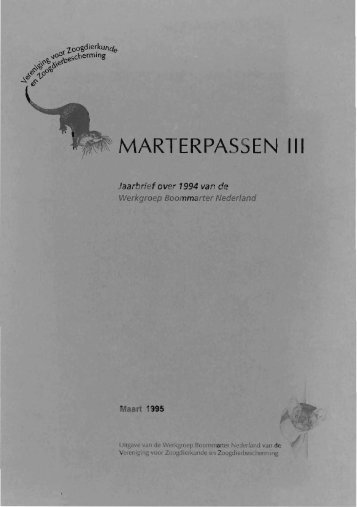 MARTERPASSEN III - Nieuw in de Zoogdierwinkel