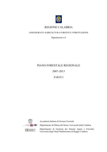 Piano Forestale della Regione Calabria 2007-2013 - Assessorato ...