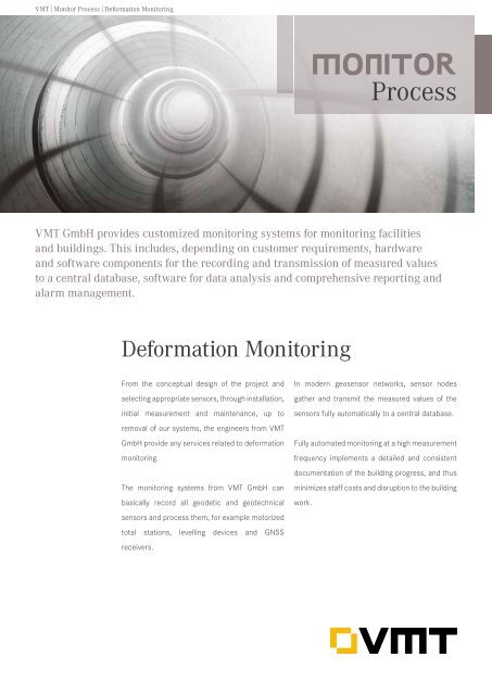 Deformation Monitoring product data sheet - VMT GmbH