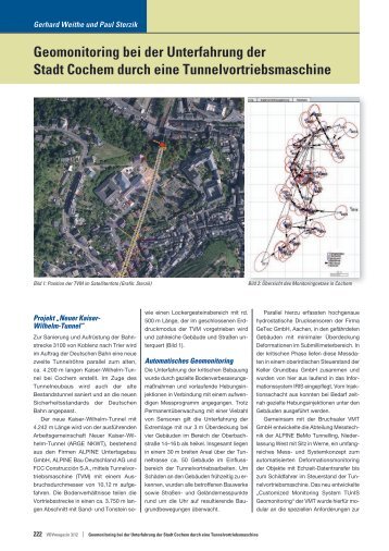 Geomonitoring bei der Unterfahrung der Stadt Cochem ... - VMT GmbH