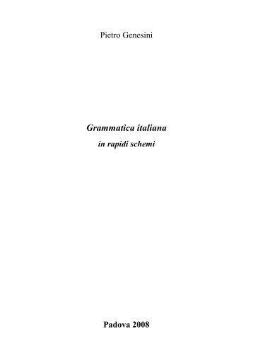 Grammatica italiana brevissima - Letteratura Italiana