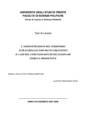 l'amministrazione del territorio - Comune di Ronchi dei Legionari