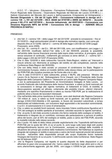 Decreto dirigenziale n.154 del 22 07 2010 - Provincia di Napoli