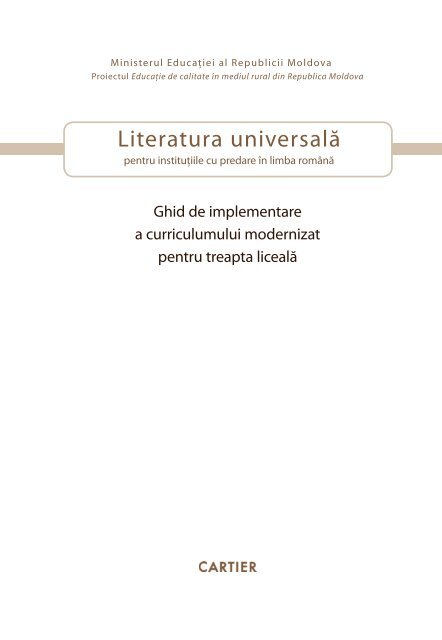 Literatura universală - Proiectul Educaţie de Calitate în Mediu Rural ...