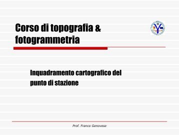 Rilievo per intersezione nella topografia classica e ... - Istituto Juvara