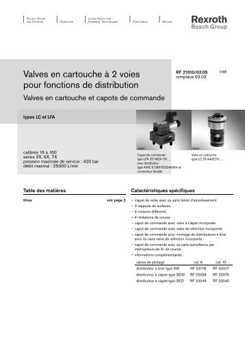 Valves en cartouche à 2 voies pour fonctions de ... - Bosch Rexroth