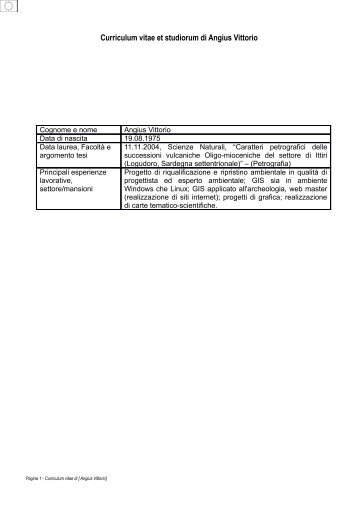 Modulo – curriculum europeo - Comune di Luogosanto