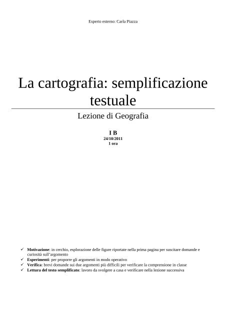 La cartografia: semplificazione testuale - Stranescuole.it