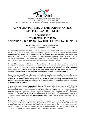 CONVEGNO “PIRI REIS, LA CARTOGRAFIA ANTICA, IL ... - Turchia