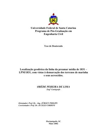 Localização geodésica da linha da preamar média de 1831-LPM ...