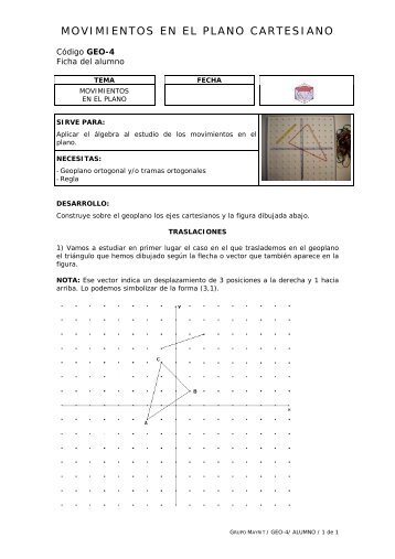 MOVIMIENTOS EN EL PLANO CARTESIANO - educastur.princast