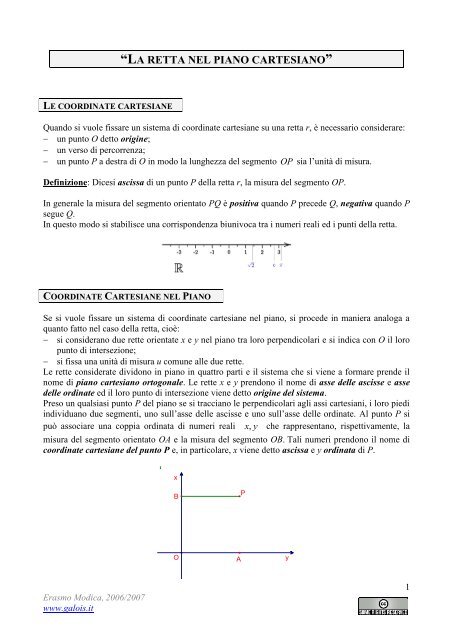 La Retta Nel Piano Cartesiano