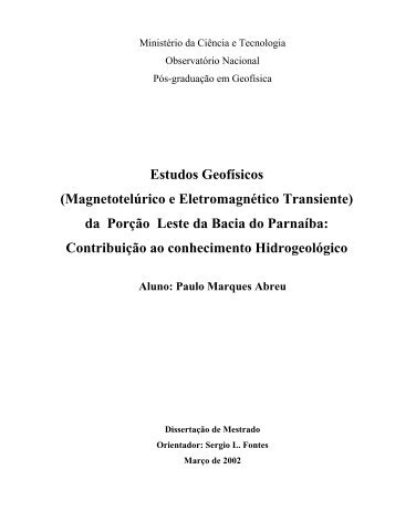 Magnetotelúrico e Eletromagnético Transiente - CPRM