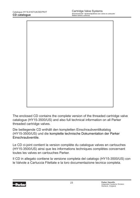 Cartridge Valve Systems