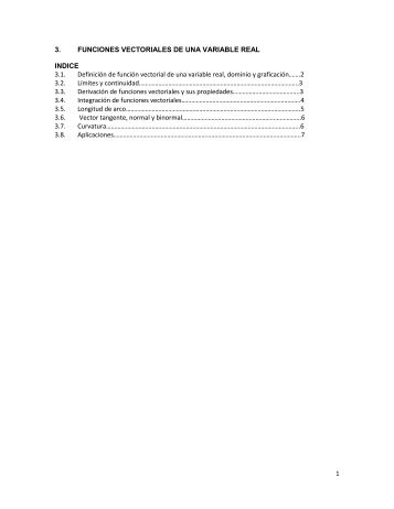 1 3. FUNCIONES VECTORIALES DE UNA ... - cursos o no. AIU