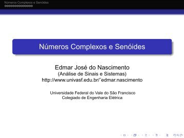 Slide 02 - Números complexos e senóides - Univasf