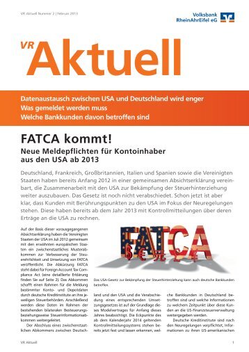 FATCA kommt! - GenoBuy