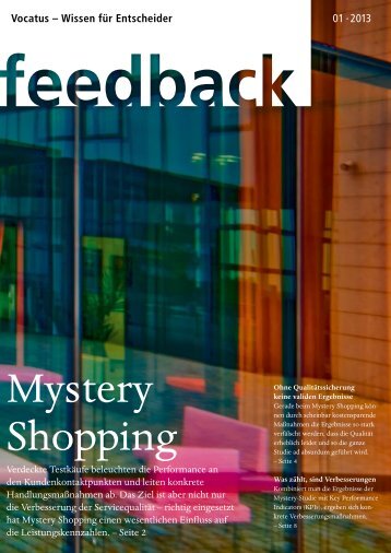 Mystery Shopping Feedback lesen - Vocatus AG