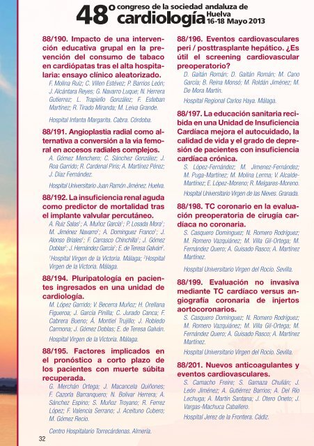 Programa - 48º Congreso de la Sociedad Andaluza de Cardiología