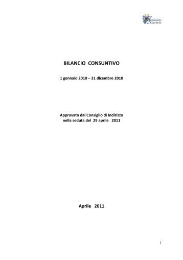 BILANCIO CONSUNTIVO - Acri
