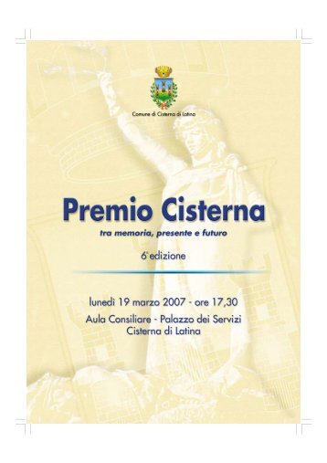 OPUSCOLO - Premio_2007 - 3 - Comune di Cisterna di Latina