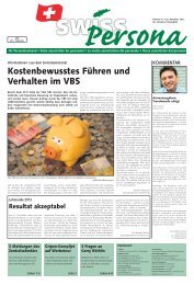 Kostenbewusstes Führen und Verhalten im VBS - swissPersona