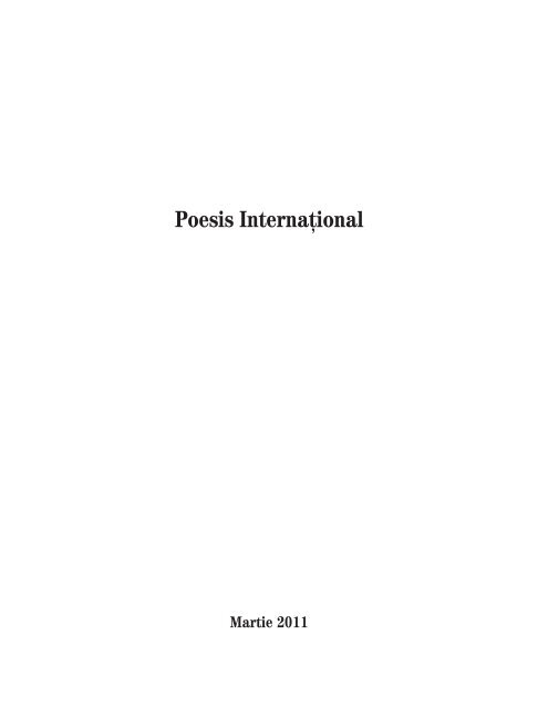 Poesis Interna\ional - Informaţia Zilei