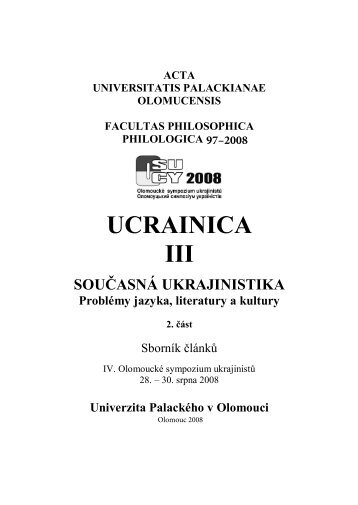 ucrainica iii - up - Univerzita Palackého v Olomouci