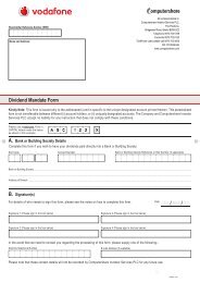 Bank mandate form - Vodafone