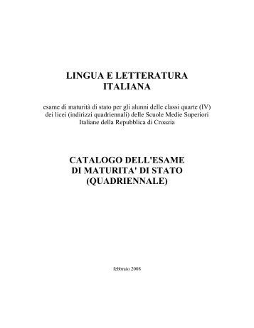 LINGUA E LETTERATURA ITALIANA - ncvvo