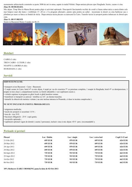 Catalog circuite Avion - Agentia Camel Tour