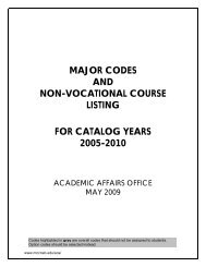 05-10 Major codes - Metropolitan Community College