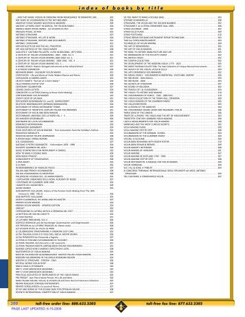 index of books by title - Howard Core Company