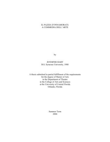 IL PAZZIA D'INNAMORATI: A COMMEDIA DELL'ARTE