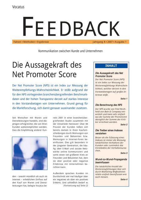 Die Aussagekraft des Net Promoter Score Feedback lesen